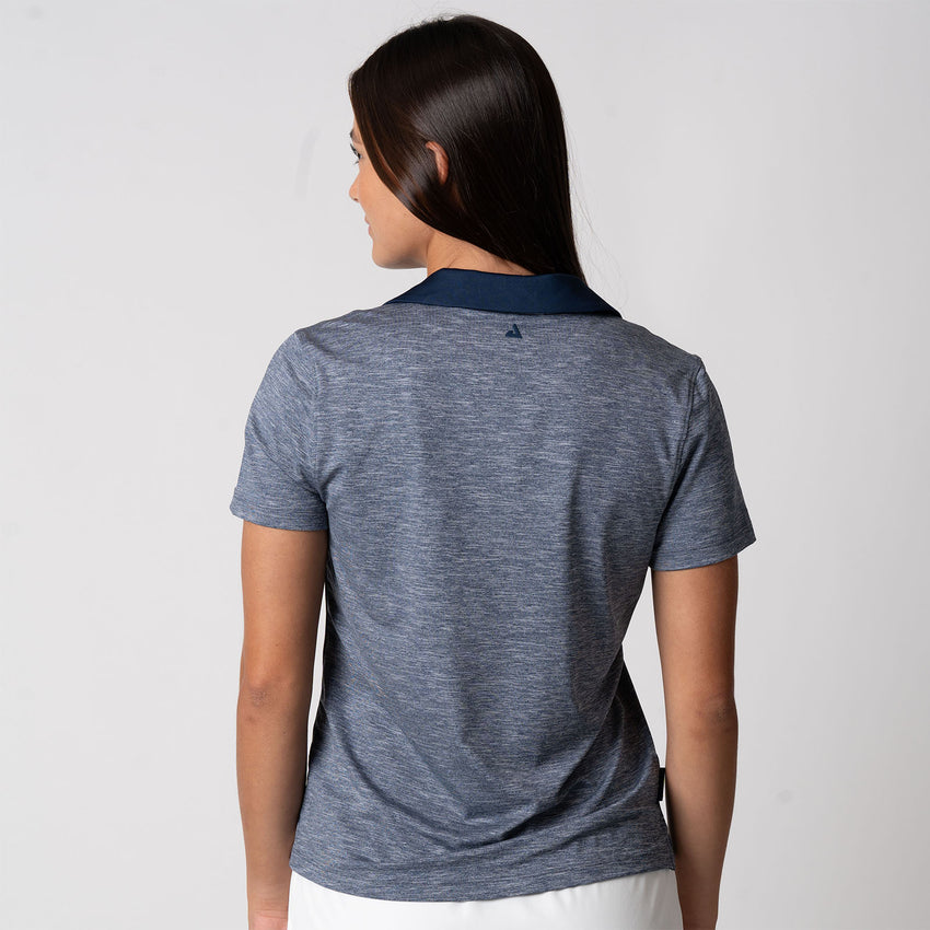 Back view of the polo shirt - women's