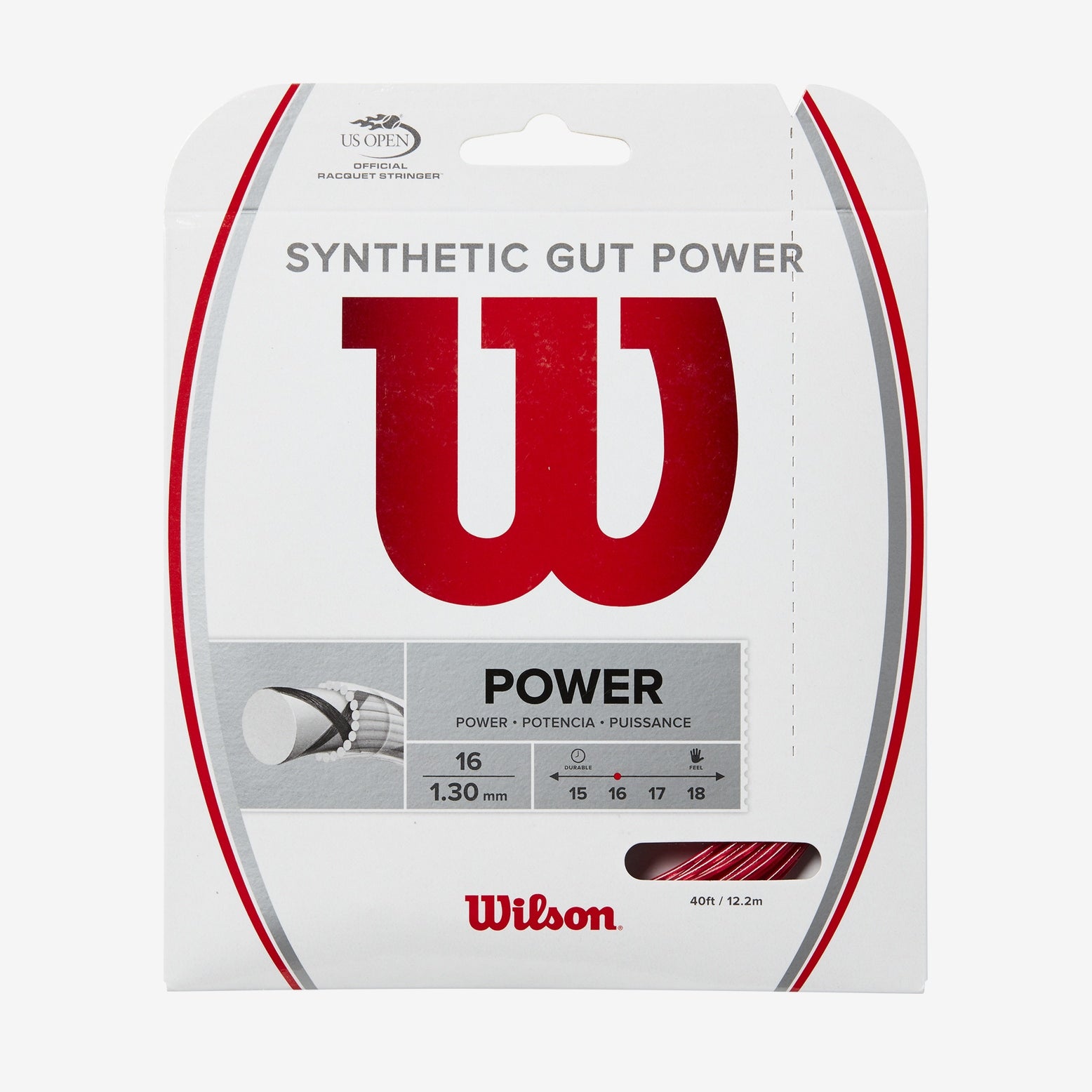 WILSON SYNTHETIC GUT POWER 16 TENNIS STRING - SET