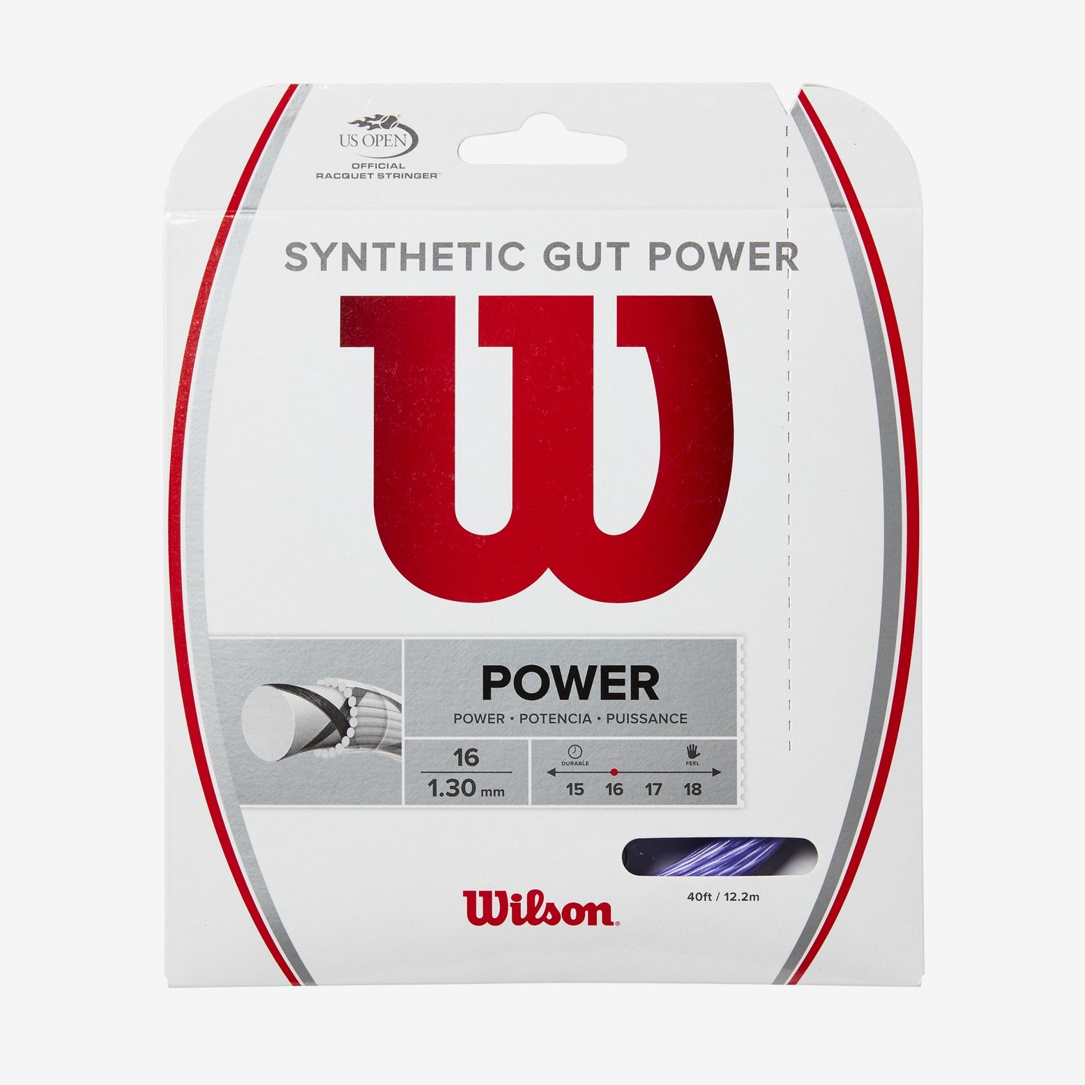 WILSON SYNTHETIC GUT POWER 16 TENNIS STRING - SET