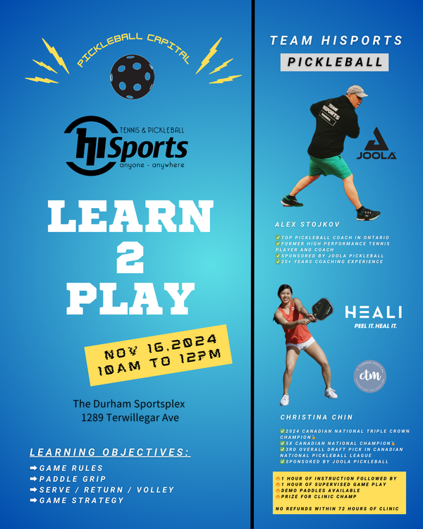 LEARN TO PLAY PICKLEBALL CLINIC (NOV 16)