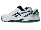 Reinforced synthetic leather toe overlays of ASICS shoe